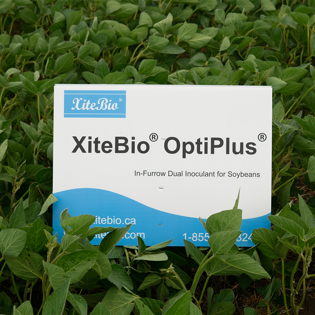XiteBio OptiPlus field sign in Soybean field